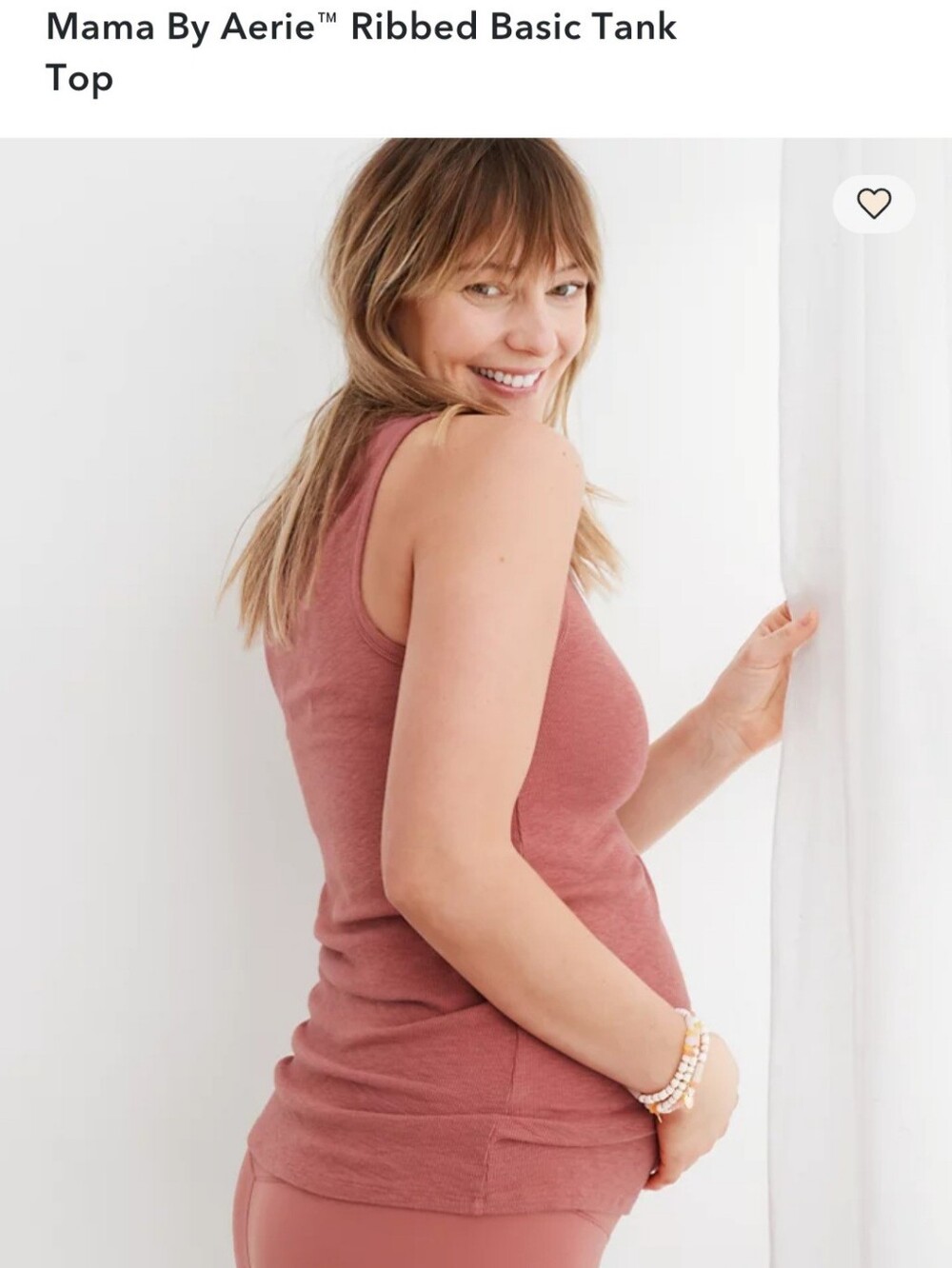 Womens MAMA by Aerie EUC Maternity ribbed tank top IN MAUVE